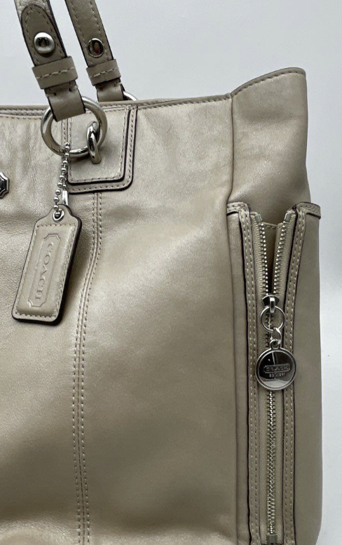 Coach F19456 Gallery Taupe Leather Tote Bag Large Designer Shoulder Handbag