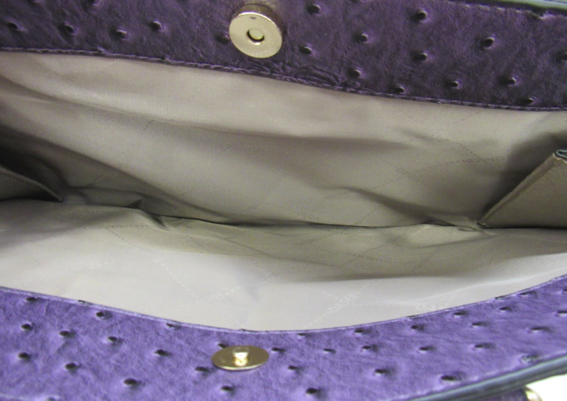 Dasein Deep Purple Embossed Satchel Bag Ostrich Croc Texture Convertible Shoulder Handbag