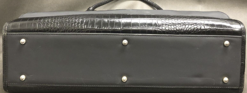 Brighton Black Croc Embossed Leather Briefcase Laptop Bag & Organizer Crossbody Set