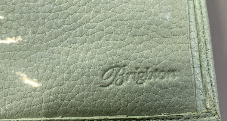Brighton Mint Green Croc Embossed Leather Mini Organizer Crossbody Bag Y2K Belted