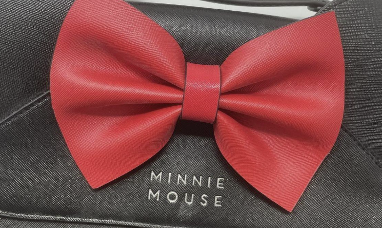 Disney Loungefly Minnie Mouse Black Crossbody Handbag with Red Bow