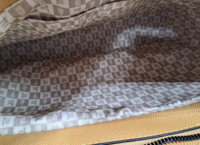 London Fog Golden Yellow Structured Satchel Tote with Scarf Accent