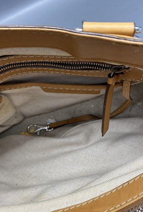 Michael Kors Tan Leather Double Buckle Pocket Satchel Bag