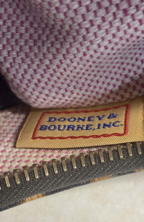 Dooney and Bourke Animal Print Coated Cotton Hobo Bag with Leather Trim