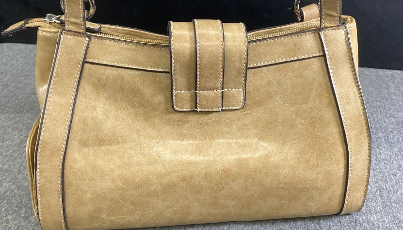 Rosetti Beige Shoulder Bag with Buckle Detail and Hidden Side Compartments