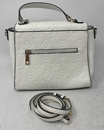 Aldo White Embossed Crossbody Clutch Bag with Detachable Strap