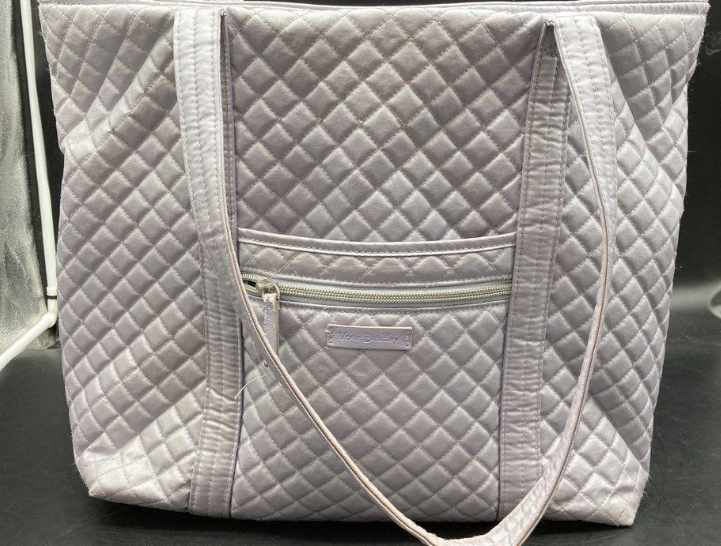 Vera Bradley Pale Lavender Quilted Tote Bag with Ladybug Print Interior