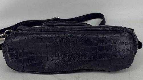Bueno Deep Purple Croc Embossed Tote Shoulder Bag