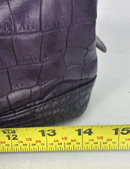 Bueno Deep Purple Croc Embossed Tote Shoulder Bag