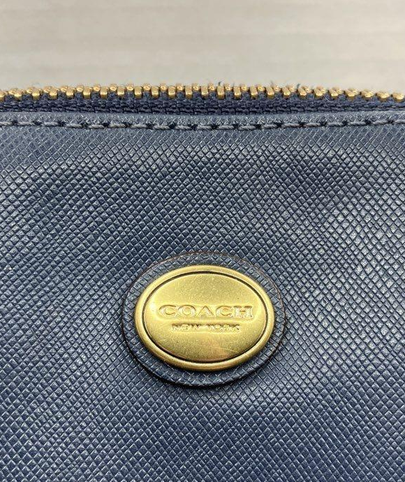 (SOLD) Coach Peyton Dora Navy Leather Dome Satchel Bag F25671