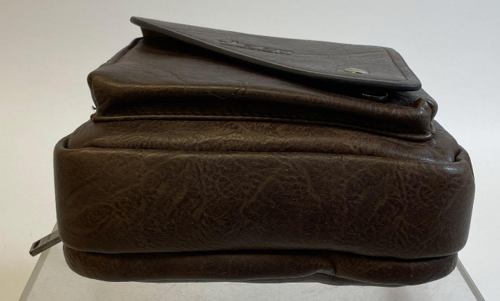 Jeep Brown Leather Crossbody Bag with Front Zip Pocket New with Tags