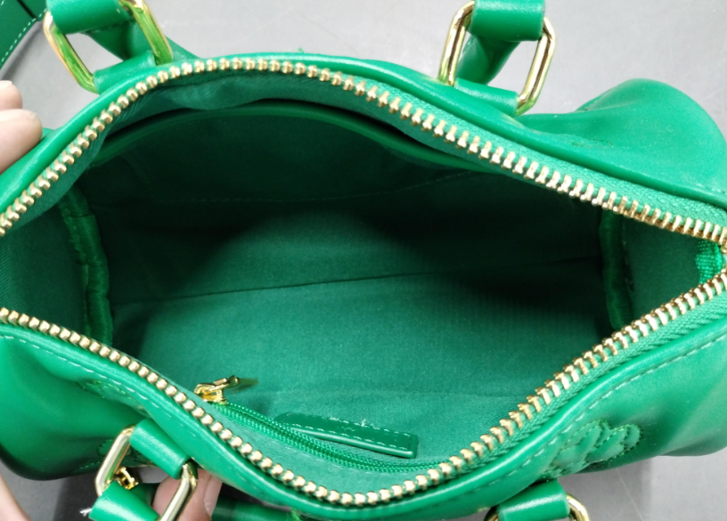 Louis Philippe Emerald Green Embossed Mini Satchel with Gold Hardware