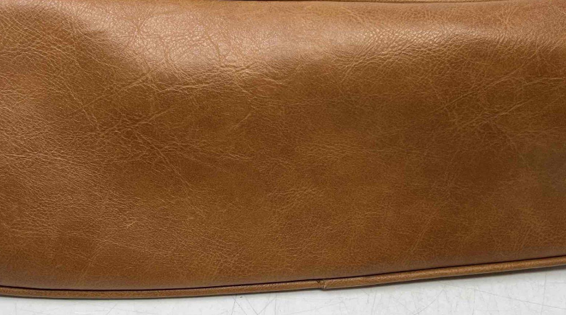 London Fog Black Ostrich Embossed Satchel Handbag with Brown Leather Trim