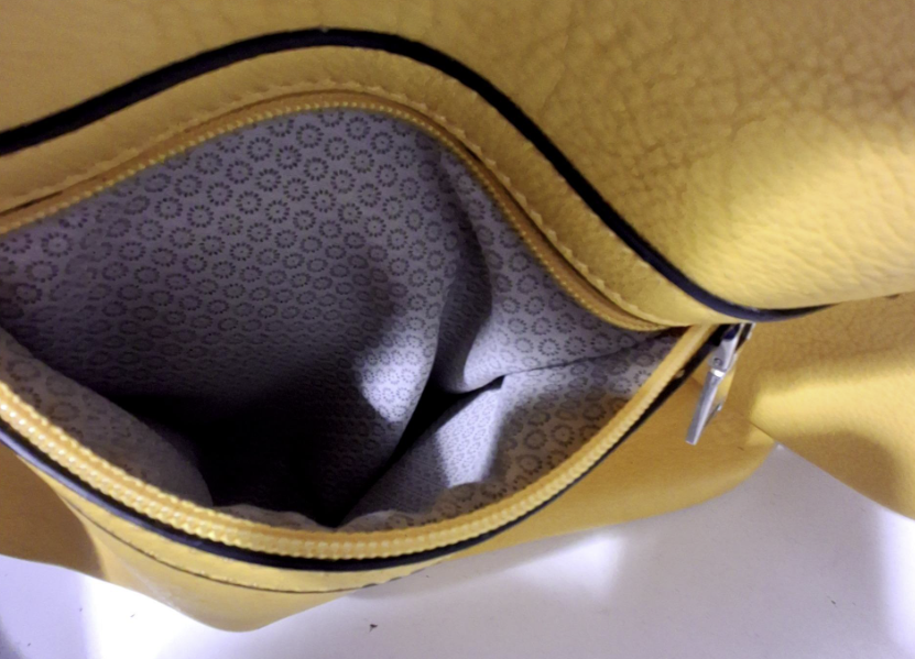 Black Rivet Lemon Yellow Shoulder Bag with Black Accents Large Satchel Purse