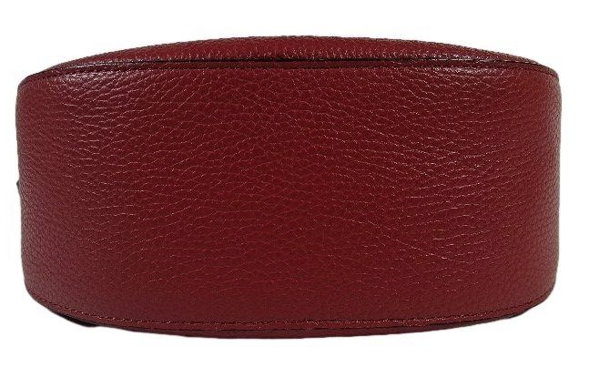 Vera Pelle Red Genuine Leather Crescent Shoulder Bag Made in Italy