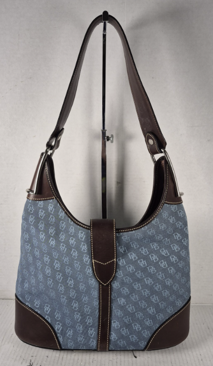 Dooney and Bourke Blue Monogram Shoulder Bag Made in USA