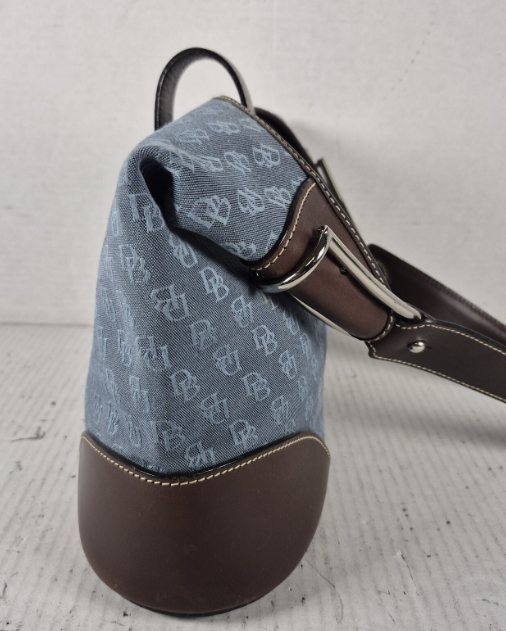 Dooney and Bourke Blue Monogram Shoulder Bag Made in USA
