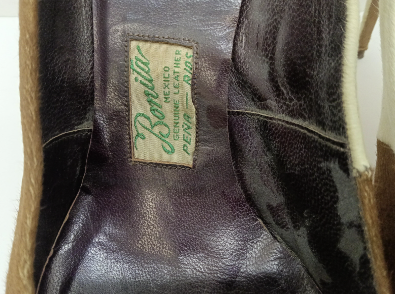 Vintage PYMSA Cowhide Shoulder Bag with Matching Bonita Cowhide Heels Set Made in Mexico