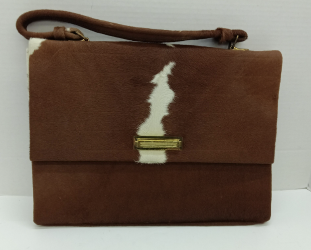 Vintage PYMSA Cowhide Shoulder Bag with Matching Bonita Cowhide Heels Set Made in Mexico