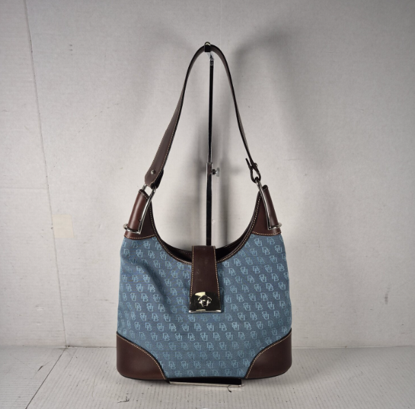 Dooney and Bourke Blue Monogram Shoulder Bag Made in USA