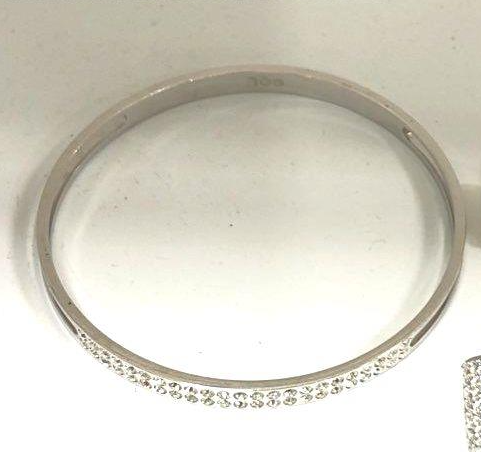 Swarovski Silver Tone Clear Crystal Cuff Bracelet | Minimalist Sparkle Bangle
