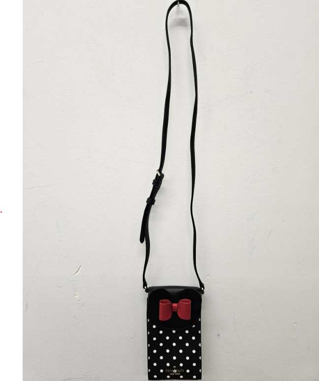 Disney x Kate Spade Minnie Mouse Crossbody Bag Black Polka Dot Red Bow Novelty Leather Purse