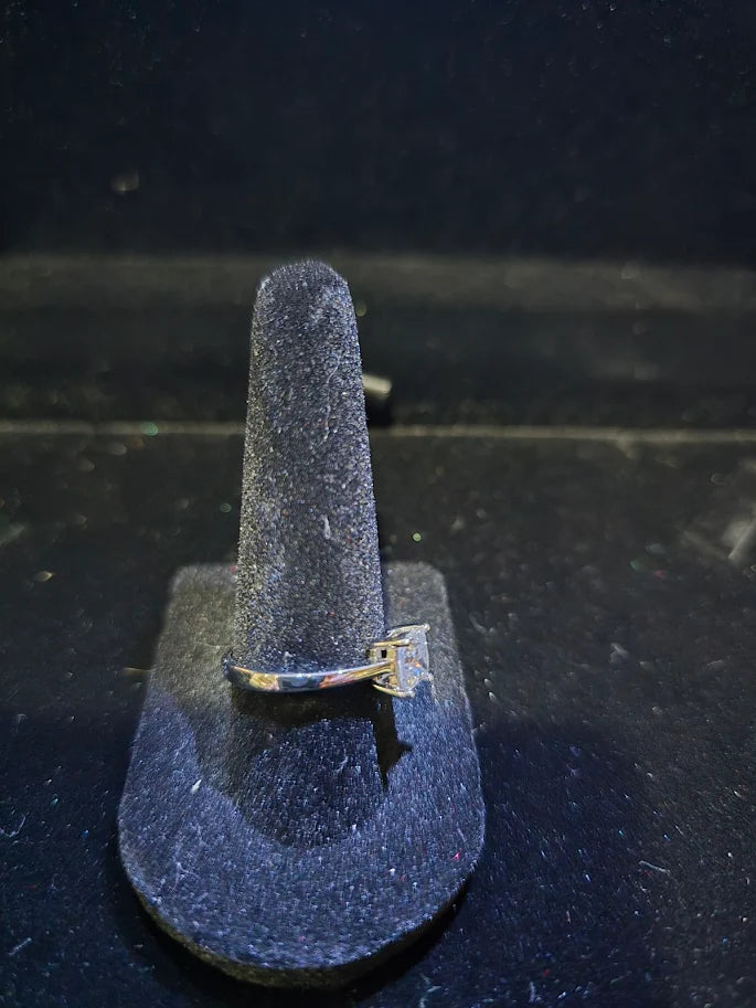 Sterling Silver Princess Cut Diamond Solitaire Ring 1ct Tested Stone