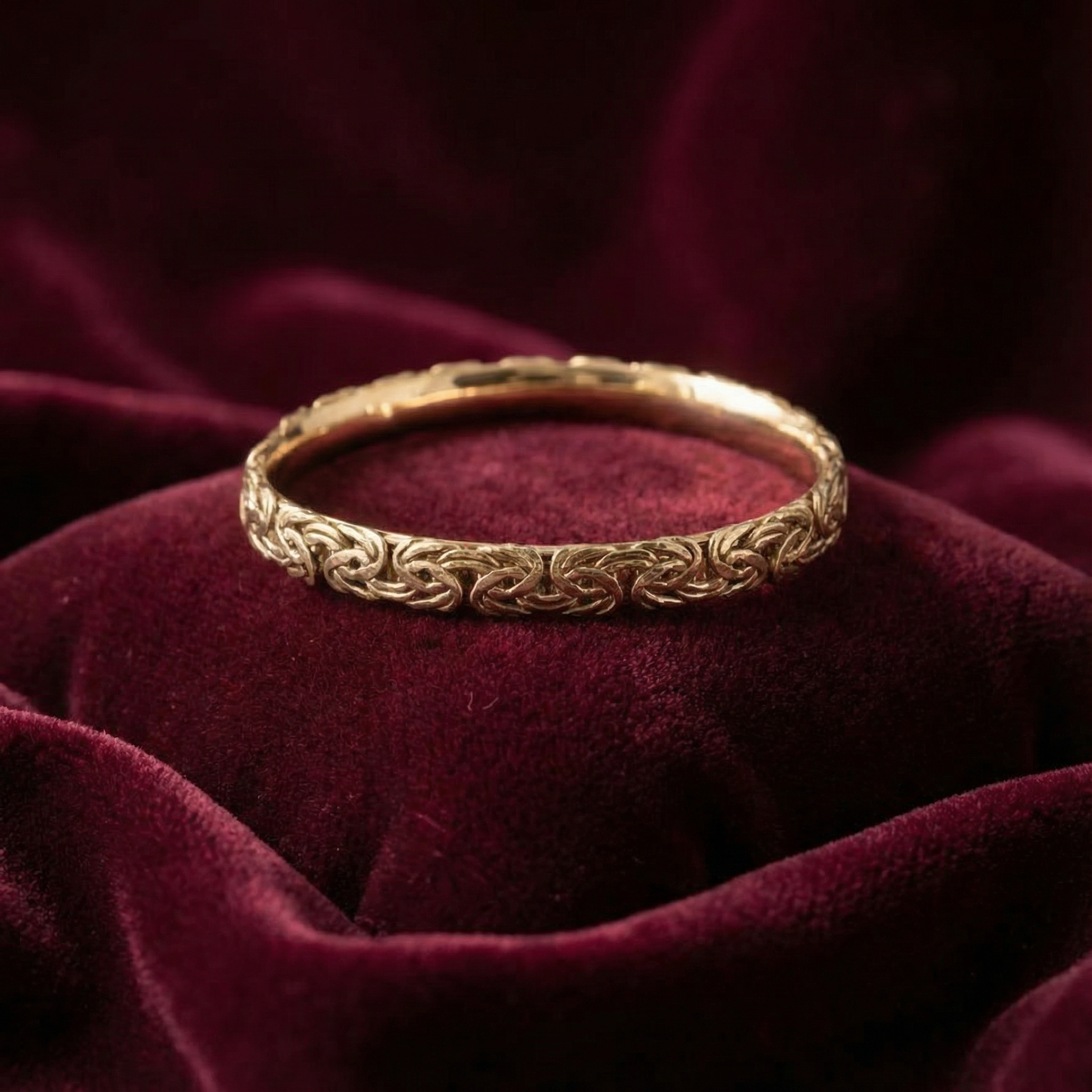 Gold-Tone Byzantine Bangle Bracelet Classic Woven Design