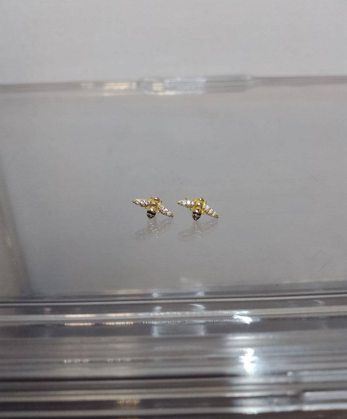 Sterling Silver Gold Tone Bee Earrings Honeybee Stud Earrings