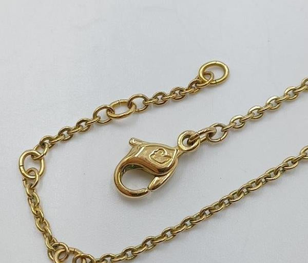 Swarovski Gold Tone Crystal Dual Pendant Necklace | Signed Designer Station Necklace