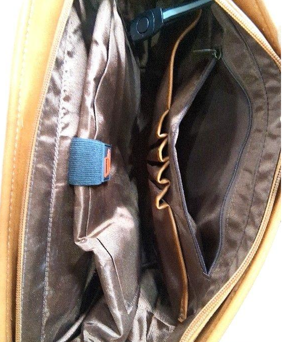 Tan Leather Messenger Bag | Minimalist Flap Briefcase Laptop Work Bag