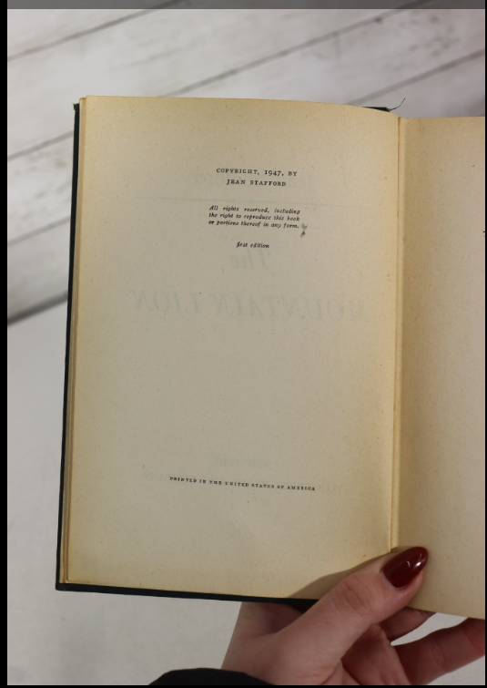 The Mountain Lion Jean Stafford First Edition Hardcover Classic American Literature No DJ