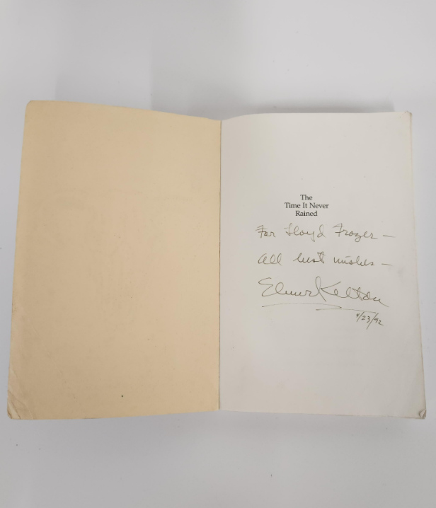 The Time It Never Rained Elmer Kelton Signed Paperback Western Novel Inscribed 1972
