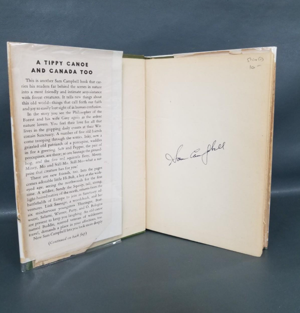 A Tippy Canoe and Canada Too Sam Campbell 1946 First Edition Signed Hardcover DJ