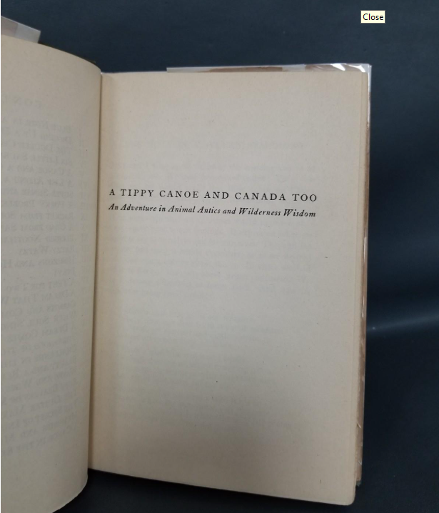 A Tippy Canoe and Canada Too Sam Campbell 1946 First Edition Signed Hardcover DJ
