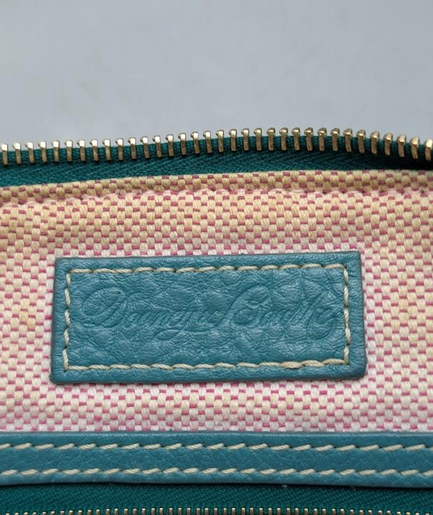 Dooney and Bourke Small Dillen Satchel | Teal Pebbled Leather Crossbody Bag with Strap and Dust Bag