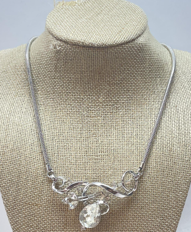 Vintage Crown Trifari Crystal Rhinestone Statement Necklace