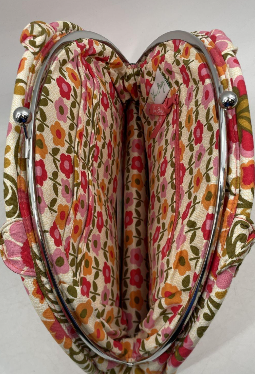 Vera Bradley Mod Floral Pink Quilted Handbag | Structured Top Handle Purse