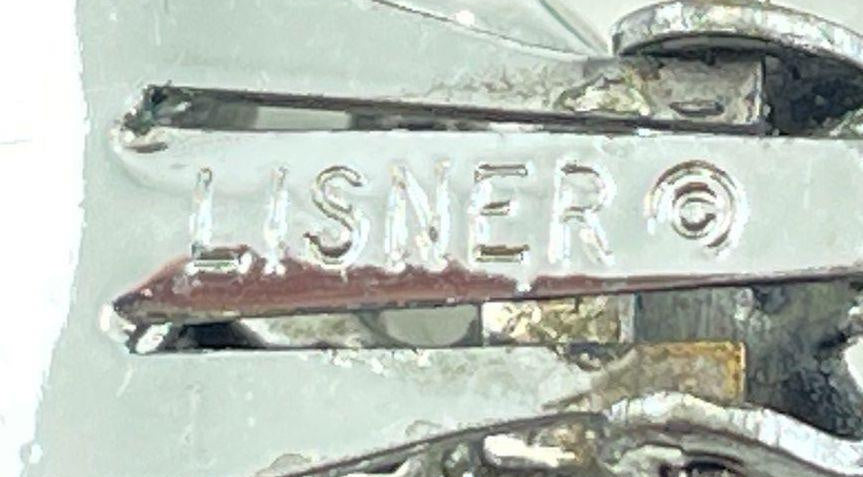 Vintage Lisner Clear Rhinestone Clip-On Earrings Silver Tone 2.5 cm Statement Earrings