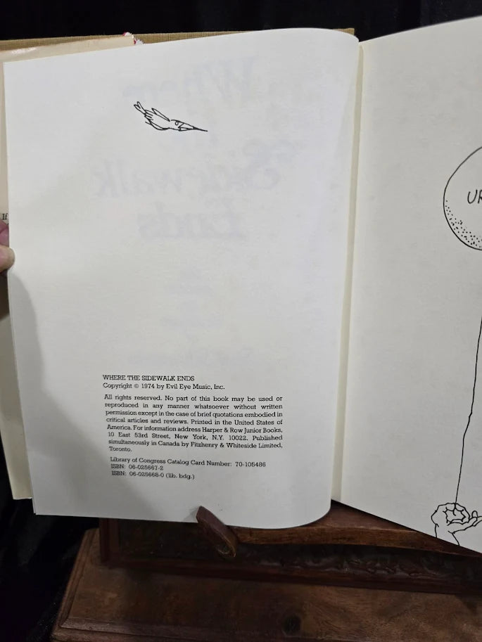 (NEED TO RE-EVALUATE) Where the Sidewalk Ends First Edition First Printing Shel Silverstein 1974 Hardcover with Dust Jacket
