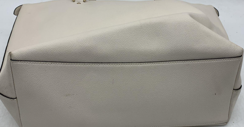 Coach Chalk White Pebbled Leather Tote Bag Carryall Shoulder Purse F79608 with Hangtag | Classic Everyday Tote