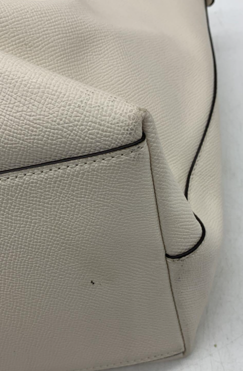 Coach Chalk White Pebbled Leather Tote Bag Carryall Shoulder Purse F79608 with Hangtag | Classic Everyday Tote