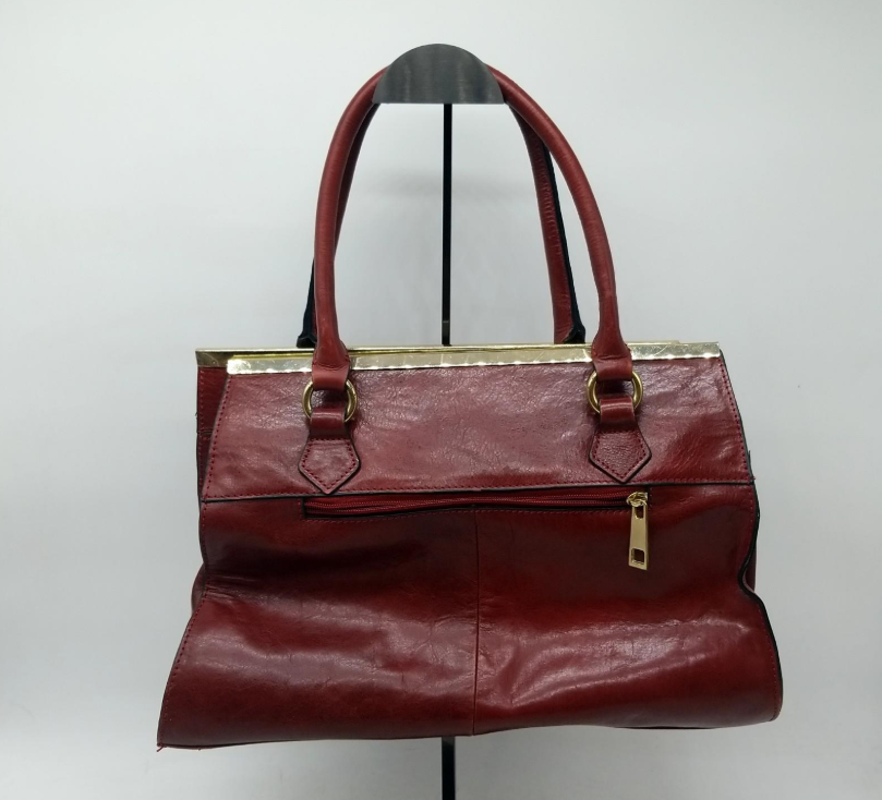 Vintage Wilsons Leather Maroon Frame Top Handle Shoulder Bag Genuine Leather Structured Purse