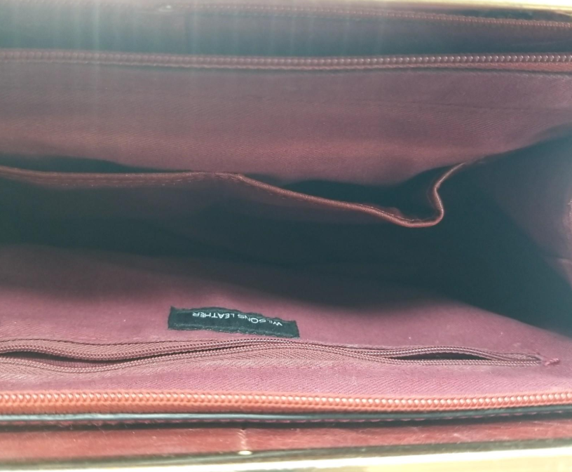 Vintage Wilsons Leather Maroon Frame Top Handle Shoulder Bag Genuine Leather Structured Purse