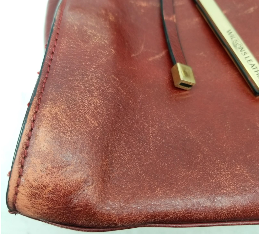 Vintage Wilsons Leather Maroon Frame Top Handle Shoulder Bag Genuine Leather Structured Purse