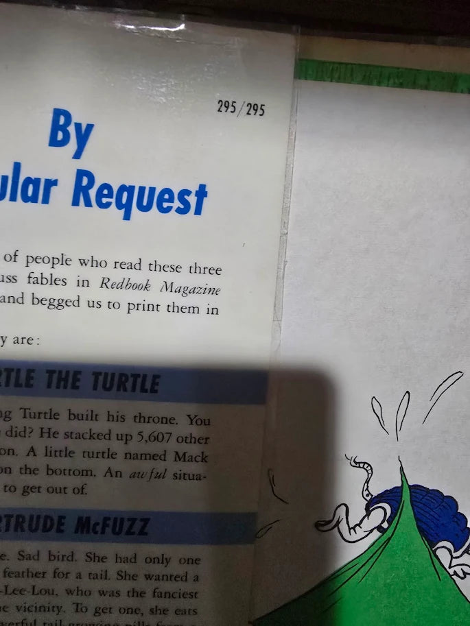 Yertle the Turtle Dr Seuss 1958 First Edition First State Random House Dust Jacket