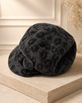 Women’s Gray Leopard Print Newsboy Cap | Soft Cabbie Winter Hat