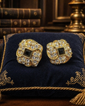 Swarovski Gold Tone Clear Crystal Earrings