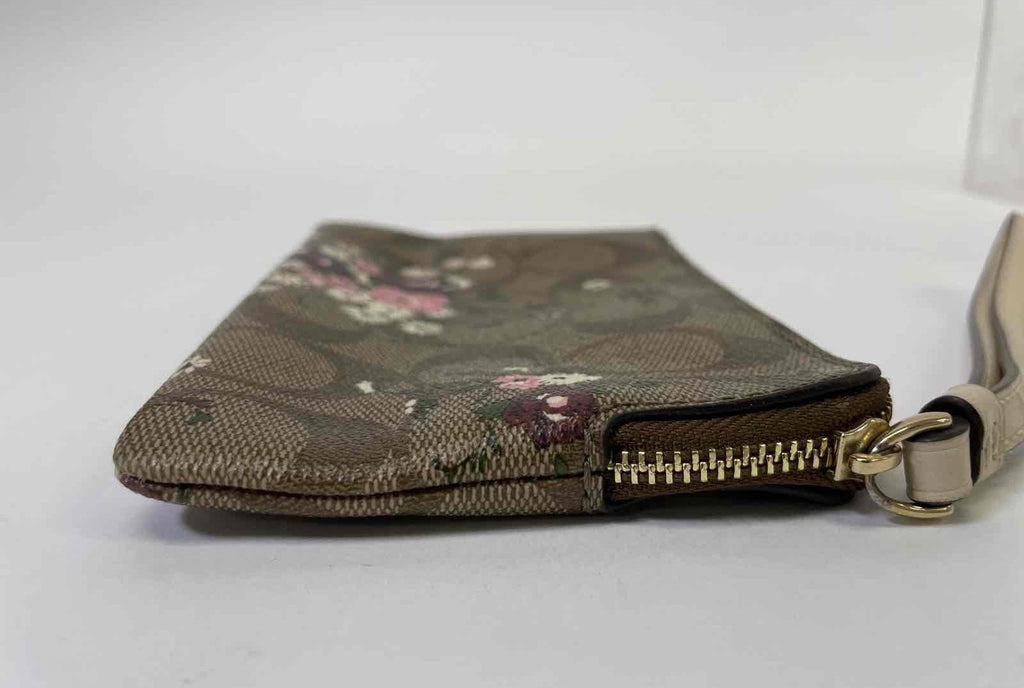Coach Brown Floral Wristlet