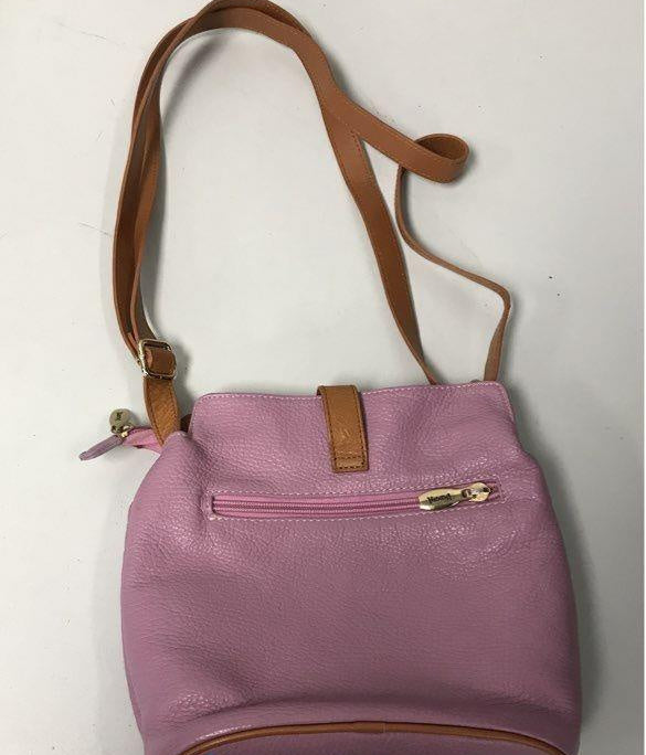 Valentina Pink Lavender Pebbled Leather Crossbody Bag | Soft Leather Bucket-Style Shoulder Purse